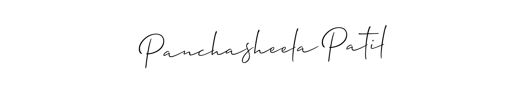 Also You can easily find your signature by using the search form. We will create Panchasheela Patil name handwritten signature images for you free of cost using Allison_Script sign style. Panchasheela Patil signature style 2 images and pictures png