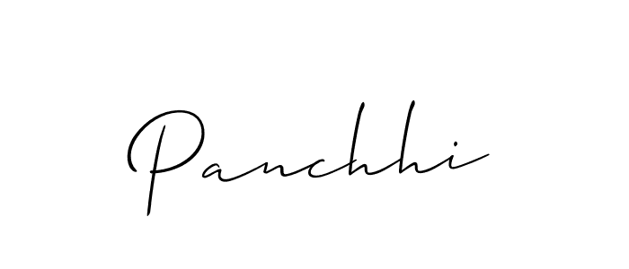 Design your own signature with our free online signature maker. With this signature software, you can create a handwritten (Allison_Script) signature for name Panchhi. Panchhi signature style 2 images and pictures png