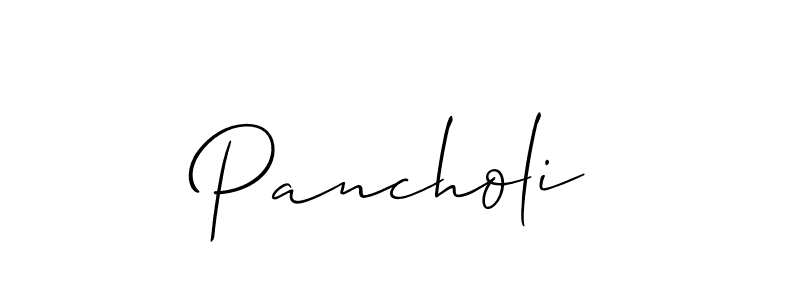 Use a signature maker to create a handwritten signature online. With this signature software, you can design (Allison_Script) your own signature for name Pancholi. Pancholi signature style 2 images and pictures png
