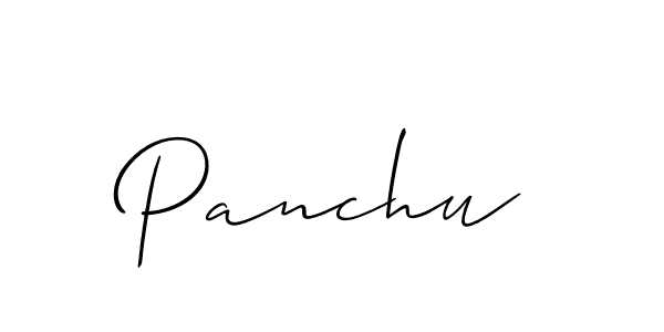 Allison_Script is a professional signature style that is perfect for those who want to add a touch of class to their signature. It is also a great choice for those who want to make their signature more unique. Get Panchu name to fancy signature for free. Panchu signature style 2 images and pictures png