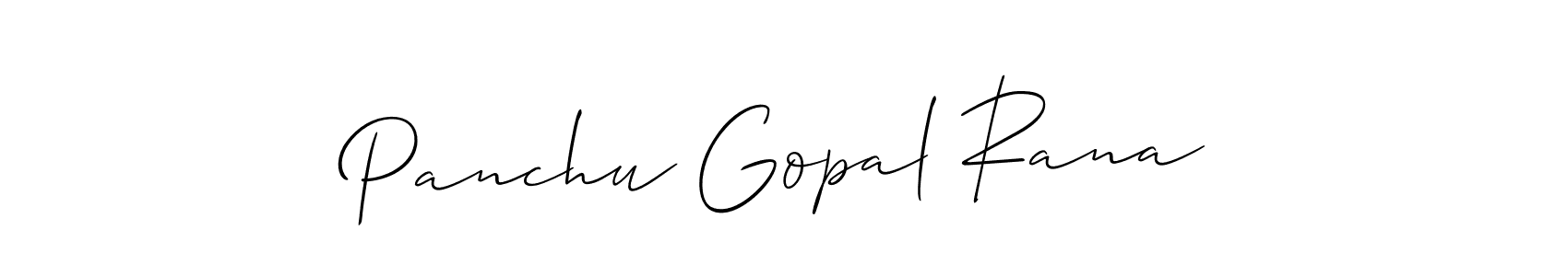 if you are searching for the best signature style for your name Panchu Gopal Rana. so please give up your signature search. here we have designed multiple signature styles  using Allison_Script. Panchu Gopal Rana signature style 2 images and pictures png