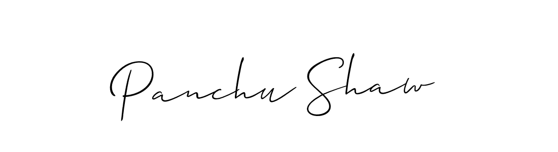 Use a signature maker to create a handwritten signature online. With this signature software, you can design (Allison_Script) your own signature for name Panchu Shaw. Panchu Shaw signature style 2 images and pictures png