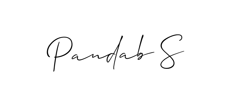 The best way (Allison_Script) to make a short signature is to pick only two or three words in your name. The name Pandab S include a total of six letters. For converting this name. Pandab S signature style 2 images and pictures png