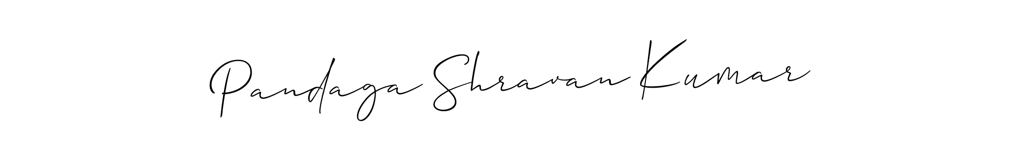 How to make Pandaga Shravan Kumar name signature. Use Allison_Script style for creating short signs online. This is the latest handwritten sign. Pandaga Shravan Kumar signature style 2 images and pictures png