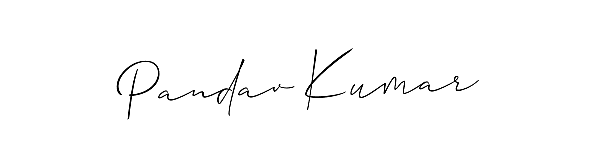 You should practise on your own different ways (Allison_Script) to write your name (Pandav Kumar) in signature. don't let someone else do it for you. Pandav Kumar signature style 2 images and pictures png