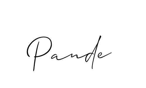 if you are searching for the best signature style for your name Pande. so please give up your signature search. here we have designed multiple signature styles  using Allison_Script. Pande signature style 2 images and pictures png