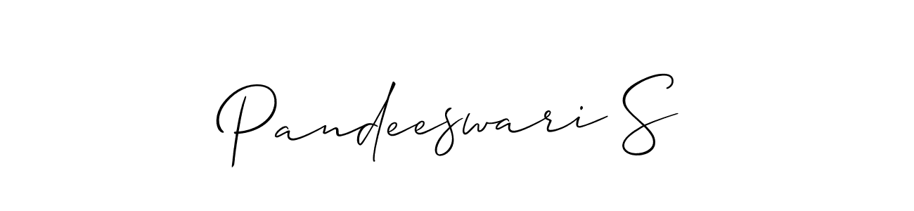 It looks lik you need a new signature style for name Pandeeswari S. Design unique handwritten (Allison_Script) signature with our free signature maker in just a few clicks. Pandeeswari S signature style 2 images and pictures png