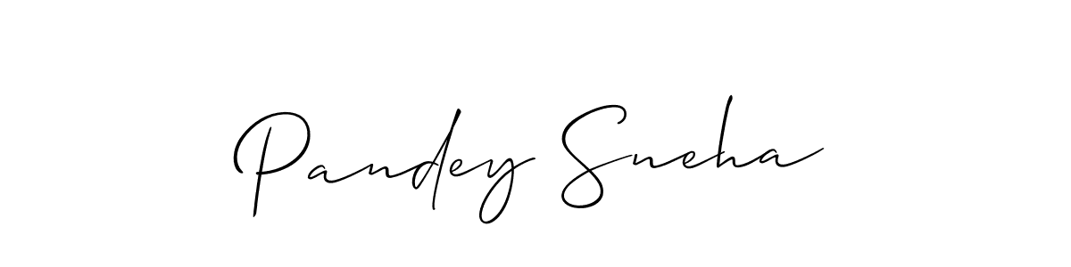 How to make Pandey Sneha name signature. Use Allison_Script style for creating short signs online. This is the latest handwritten sign. Pandey Sneha signature style 2 images and pictures png