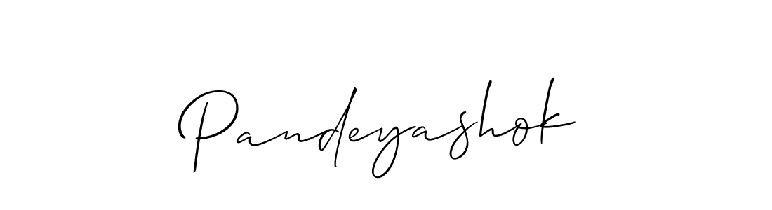 Use a signature maker to create a handwritten signature online. With this signature software, you can design (Allison_Script) your own signature for name Pandeyashok. Pandeyashok signature style 2 images and pictures png