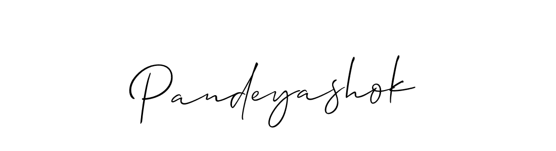 Use a signature maker to create a handwritten signature online. With this signature software, you can design (Allison_Script) your own signature for name Pandeyashok. Pandeyashok signature style 2 images and pictures png