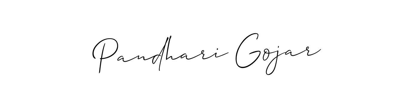 Allison_Script is a professional signature style that is perfect for those who want to add a touch of class to their signature. It is also a great choice for those who want to make their signature more unique. Get Pandhari Gojar name to fancy signature for free. Pandhari Gojar signature style 2 images and pictures png