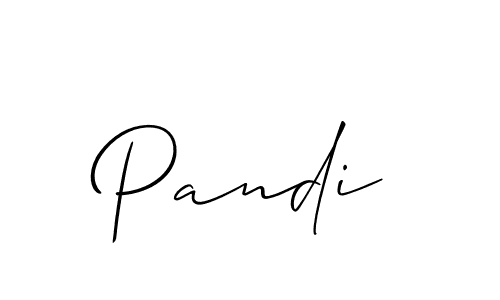 Design your own signature with our free online signature maker. With this signature software, you can create a handwritten (Allison_Script) signature for name Pandi. Pandi signature style 2 images and pictures png