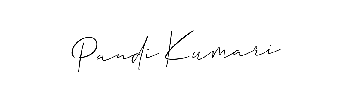 Use a signature maker to create a handwritten signature online. With this signature software, you can design (Allison_Script) your own signature for name Pandi Kumari. Pandi Kumari signature style 2 images and pictures png