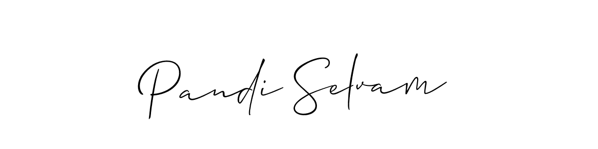 How to make Pandi Selvam name signature. Use Allison_Script style for creating short signs online. This is the latest handwritten sign. Pandi Selvam signature style 2 images and pictures png