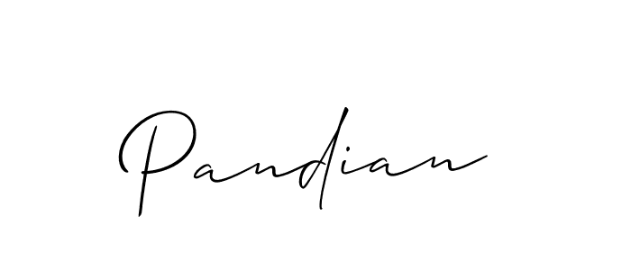 Make a beautiful signature design for name Pandian. With this signature (Allison_Script) style, you can create a handwritten signature for free. Pandian signature style 2 images and pictures png