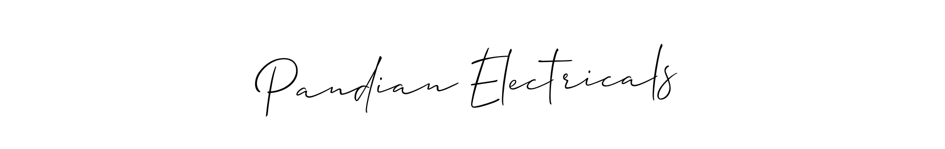 How to make Pandian Electricals name signature. Use Allison_Script style for creating short signs online. This is the latest handwritten sign. Pandian Electricals signature style 2 images and pictures png