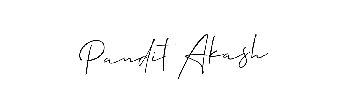 Make a beautiful signature design for name Pandit Akash. With this signature (Allison_Script) style, you can create a handwritten signature for free. Pandit Akash signature style 2 images and pictures png