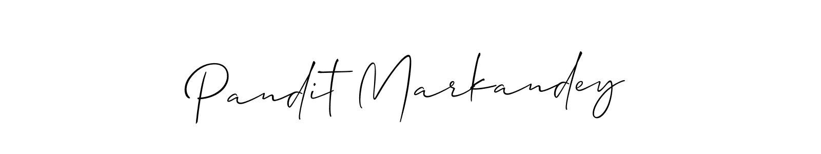 How to make Pandit Markandey name signature. Use Allison_Script style for creating short signs online. This is the latest handwritten sign. Pandit Markandey signature style 2 images and pictures png