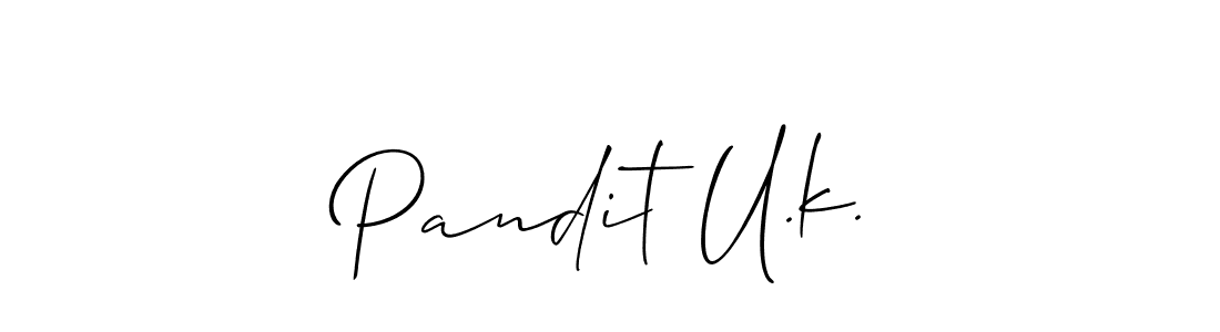 You should practise on your own different ways (Allison_Script) to write your name (Pandit U.k.) in signature. don't let someone else do it for you. Pandit U.k. signature style 2 images and pictures png