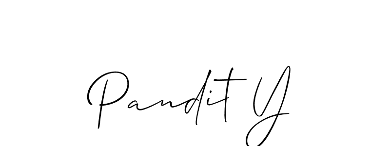 Make a beautiful signature design for name Pandit Y. With this signature (Allison_Script) style, you can create a handwritten signature for free. Pandit Y signature style 2 images and pictures png