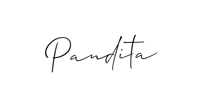 Create a beautiful signature design for name Pandita. With this signature (Allison_Script) fonts, you can make a handwritten signature for free. Pandita signature style 2 images and pictures png