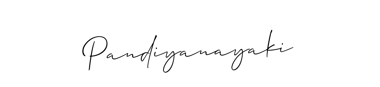 How to make Pandiyanayaki name signature. Use Allison_Script style for creating short signs online. This is the latest handwritten sign. Pandiyanayaki signature style 2 images and pictures png