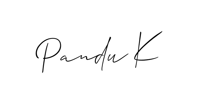 Once you've used our free online signature maker to create your best signature Allison_Script style, it's time to enjoy all of the benefits that Pandu K name signing documents. Pandu K signature style 2 images and pictures png