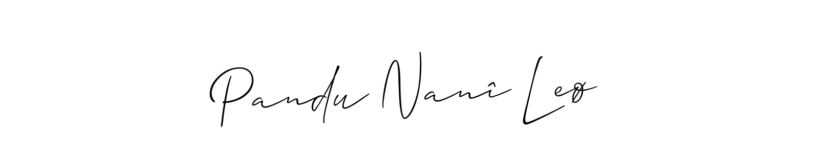 Similarly Allison_Script is the best handwritten signature design. Signature creator online .You can use it as an online autograph creator for name Pandu Nanî Leø. Pandu Nanî Leø signature style 2 images and pictures png