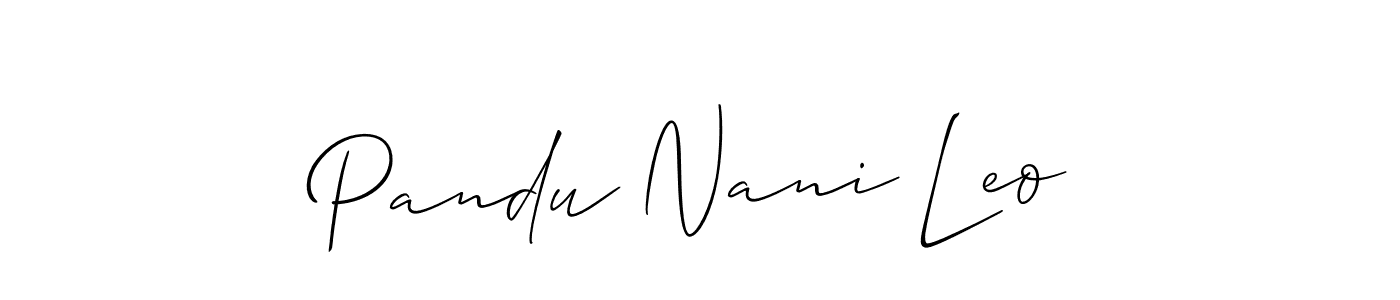 Once you've used our free online signature maker to create your best signature Allison_Script style, it's time to enjoy all of the benefits that Pandu Nani Leo name signing documents. Pandu Nani Leo signature style 2 images and pictures png