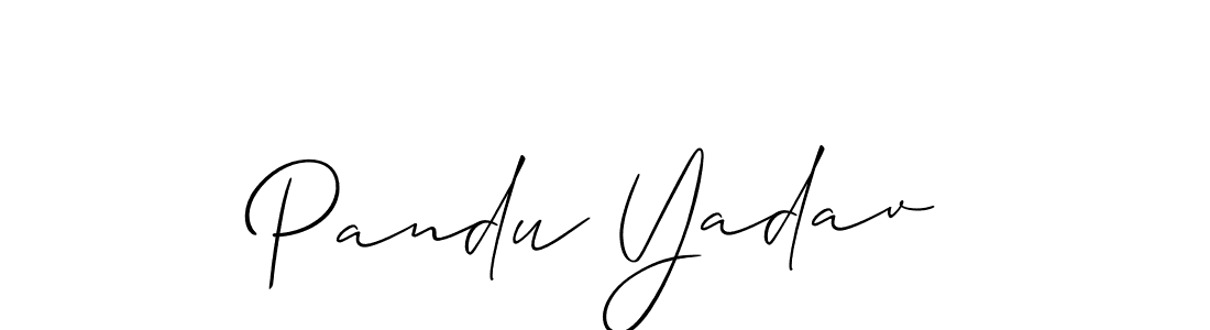 How to make Pandu Yadav name signature. Use Allison_Script style for creating short signs online. This is the latest handwritten sign. Pandu Yadav signature style 2 images and pictures png