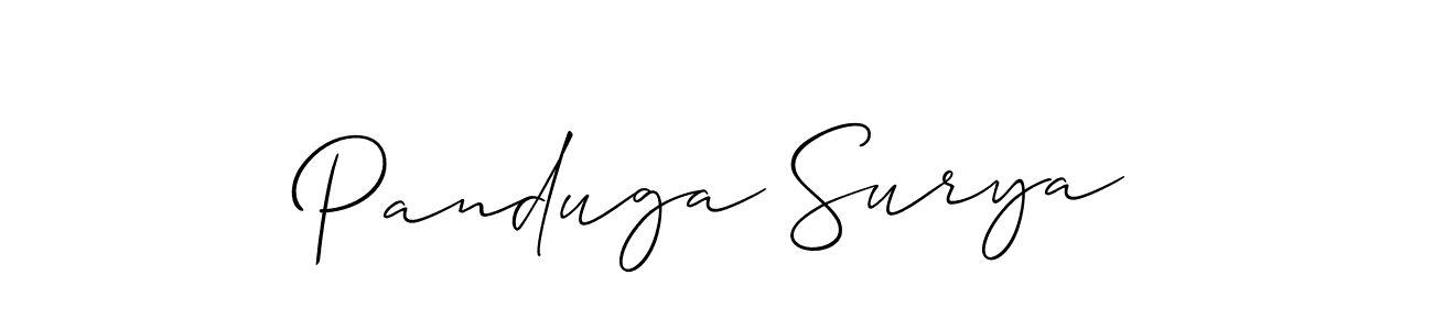 Panduga Surya stylish signature style. Best Handwritten Sign (Allison_Script) for my name. Handwritten Signature Collection Ideas for my name Panduga Surya. Panduga Surya signature style 2 images and pictures png