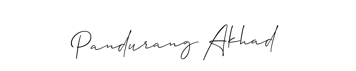 Also we have Pandurang Akhad name is the best signature style. Create professional handwritten signature collection using Allison_Script autograph style. Pandurang Akhad signature style 2 images and pictures png