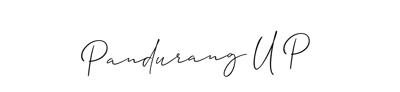 Also You can easily find your signature by using the search form. We will create Pandurang U P name handwritten signature images for you free of cost using Allison_Script sign style. Pandurang U P signature style 2 images and pictures png