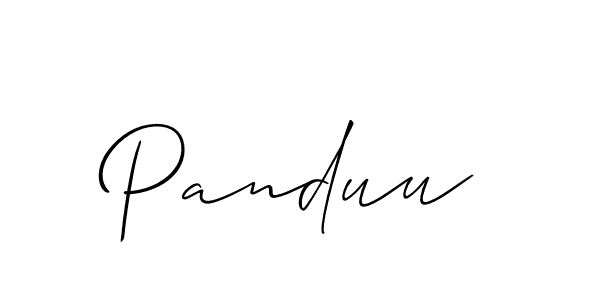 How to make Panduu signature? Allison_Script is a professional autograph style. Create handwritten signature for Panduu name. Panduu signature style 2 images and pictures png