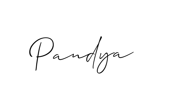 Use a signature maker to create a handwritten signature online. With this signature software, you can design (Allison_Script) your own signature for name Pandya. Pandya signature style 2 images and pictures png