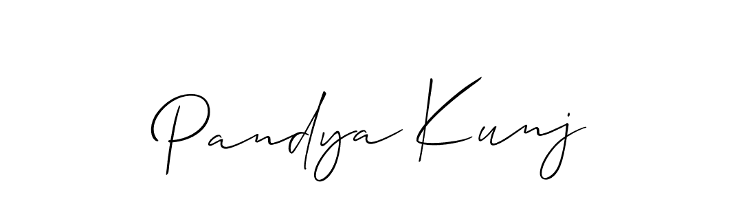 Design your own signature with our free online signature maker. With this signature software, you can create a handwritten (Allison_Script) signature for name Pandya Kunj. Pandya Kunj signature style 2 images and pictures png