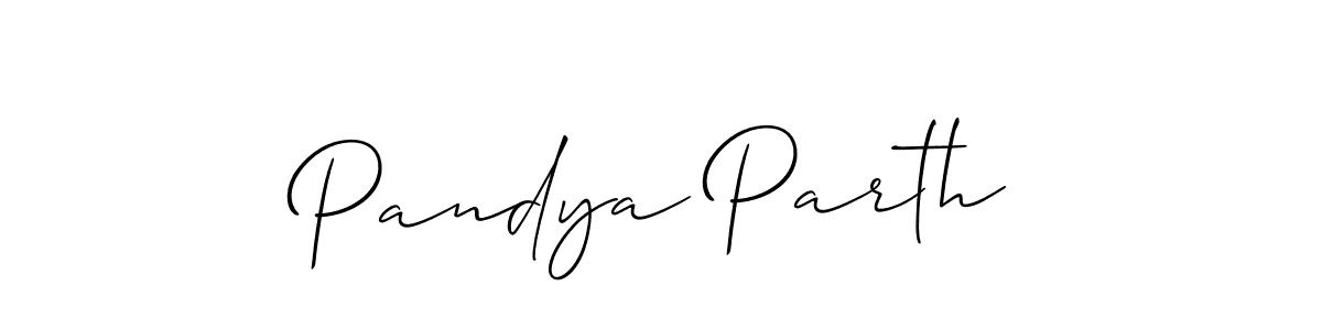 Design your own signature with our free online signature maker. With this signature software, you can create a handwritten (Allison_Script) signature for name Pandya Parth. Pandya Parth signature style 2 images and pictures png