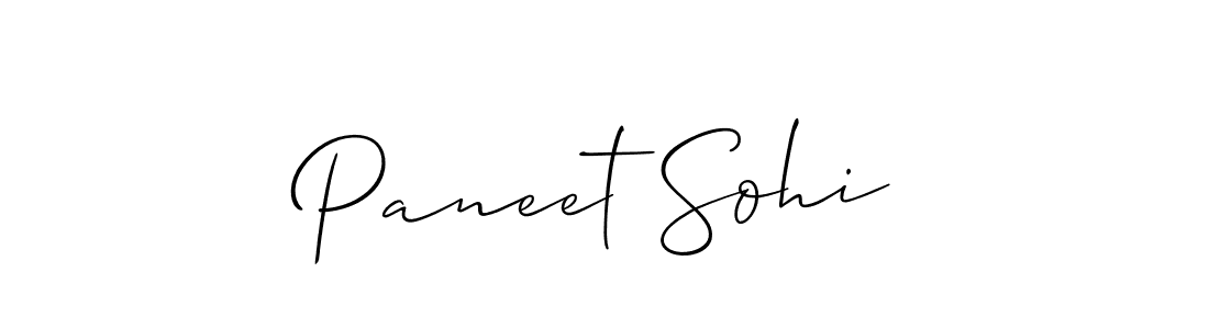 Paneet Sohi stylish signature style. Best Handwritten Sign (Allison_Script) for my name. Handwritten Signature Collection Ideas for my name Paneet Sohi. Paneet Sohi signature style 2 images and pictures png