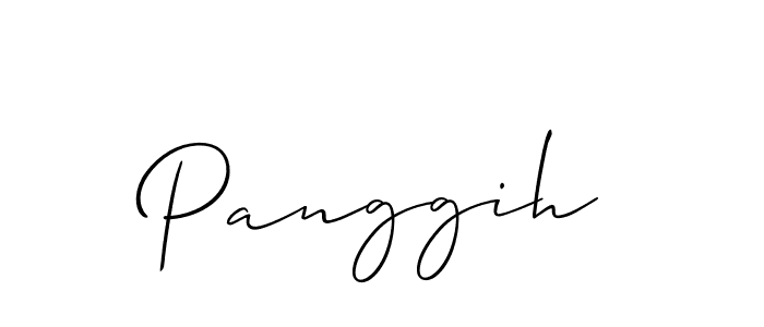 Design your own signature with our free online signature maker. With this signature software, you can create a handwritten (Allison_Script) signature for name Panggih. Panggih signature style 2 images and pictures png