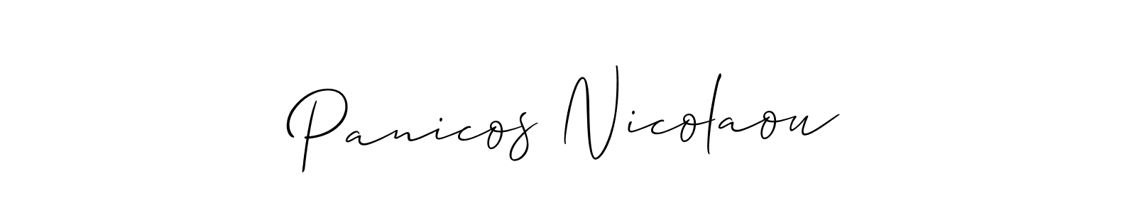 Create a beautiful signature design for name Panicos Nicolaou. With this signature (Allison_Script) fonts, you can make a handwritten signature for free. Panicos Nicolaou signature style 2 images and pictures png