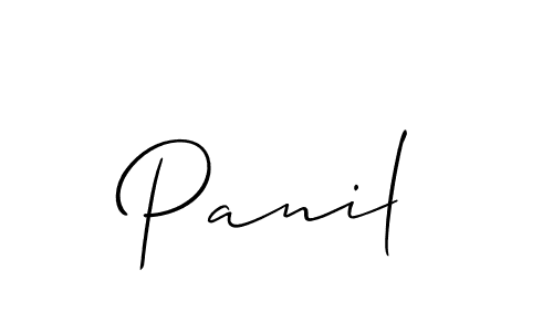 Make a beautiful signature design for name Panil. With this signature (Allison_Script) style, you can create a handwritten signature for free. Panil signature style 2 images and pictures png