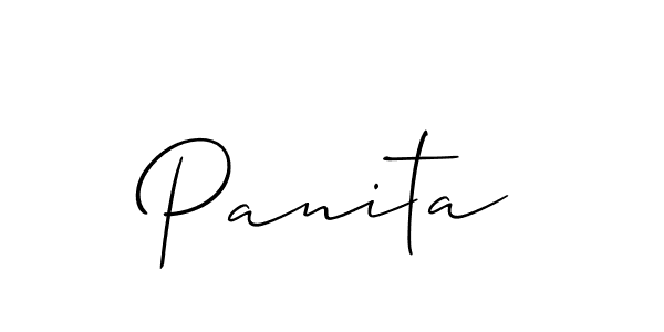 Use a signature maker to create a handwritten signature online. With this signature software, you can design (Allison_Script) your own signature for name Panita. Panita signature style 2 images and pictures png