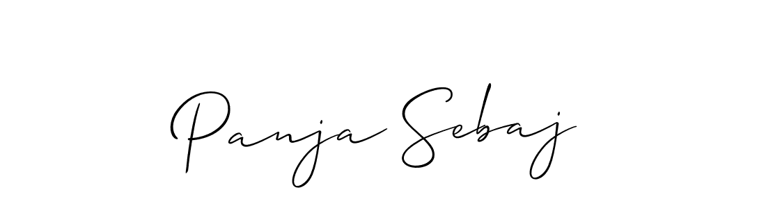 You should practise on your own different ways (Allison_Script) to write your name (Panja Sebaj) in signature. don't let someone else do it for you. Panja Sebaj signature style 2 images and pictures png