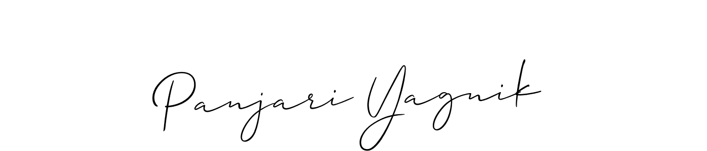 if you are searching for the best signature style for your name Panjari Yagnik. so please give up your signature search. here we have designed multiple signature styles  using Allison_Script. Panjari Yagnik signature style 2 images and pictures png