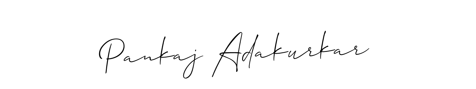 Allison_Script is a professional signature style that is perfect for those who want to add a touch of class to their signature. It is also a great choice for those who want to make their signature more unique. Get Pankaj Adakurkar name to fancy signature for free. Pankaj Adakurkar signature style 2 images and pictures png