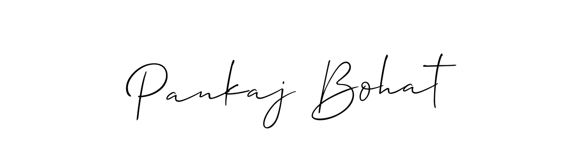 How to make Pankaj Bohat name signature. Use Allison_Script style for creating short signs online. This is the latest handwritten sign. Pankaj Bohat signature style 2 images and pictures png