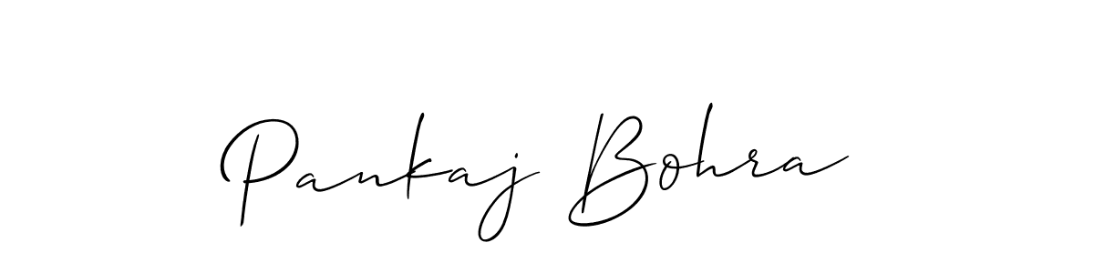 Make a beautiful signature design for name Pankaj Bohra. With this signature (Allison_Script) style, you can create a handwritten signature for free. Pankaj Bohra signature style 2 images and pictures png