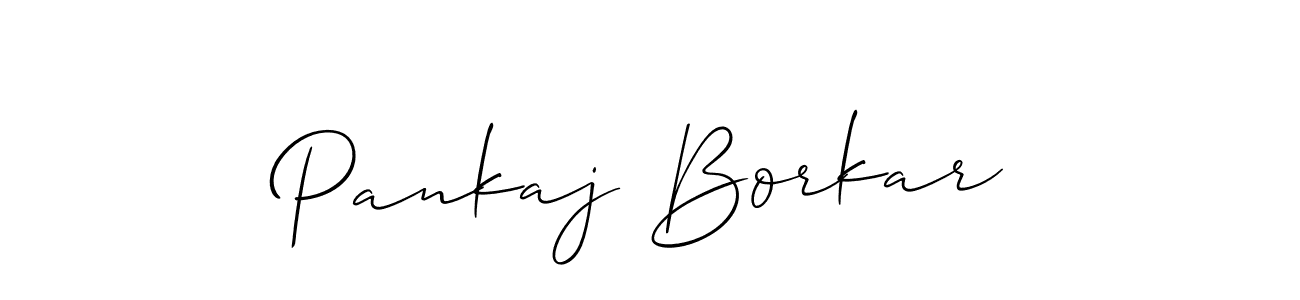 How to make Pankaj Borkar name signature. Use Allison_Script style for creating short signs online. This is the latest handwritten sign. Pankaj Borkar signature style 2 images and pictures png