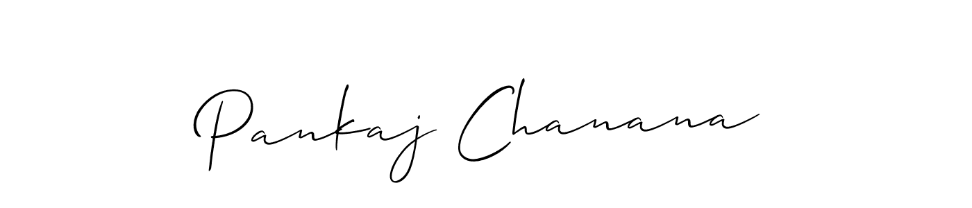 How to make Pankaj Chanana name signature. Use Allison_Script style for creating short signs online. This is the latest handwritten sign. Pankaj Chanana signature style 2 images and pictures png