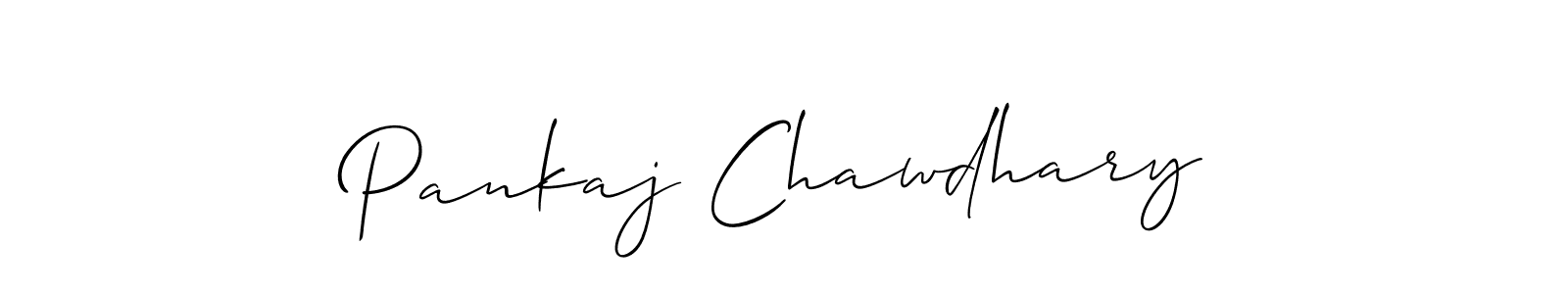 How to make Pankaj Chawdhary name signature. Use Allison_Script style for creating short signs online. This is the latest handwritten sign. Pankaj Chawdhary signature style 2 images and pictures png